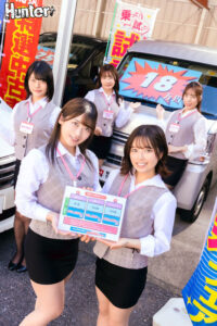 【huntb00500】だれとでも定額挿れ放題!中古車販売店編 月々定額料金さえ支払えば、中古車販売店内のどんな者種(女子)にも乗り放題!発射し放題!?