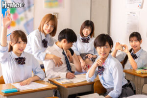 【huntb00454】99.4%が女子!の学校に入学したらクラスメイトは女子ばかりでモテまくり!休み時間、授業中関係なく誘惑されまくりでヤラレまくり!楽しいやら…